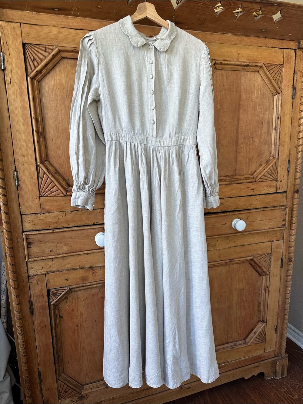 Little Women Atelier Long Sleeve Beth Dress in Natural Linen